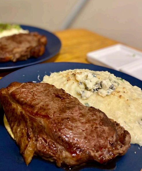 Prato especial do Personal Chef no Chalé - Steak e Risotto